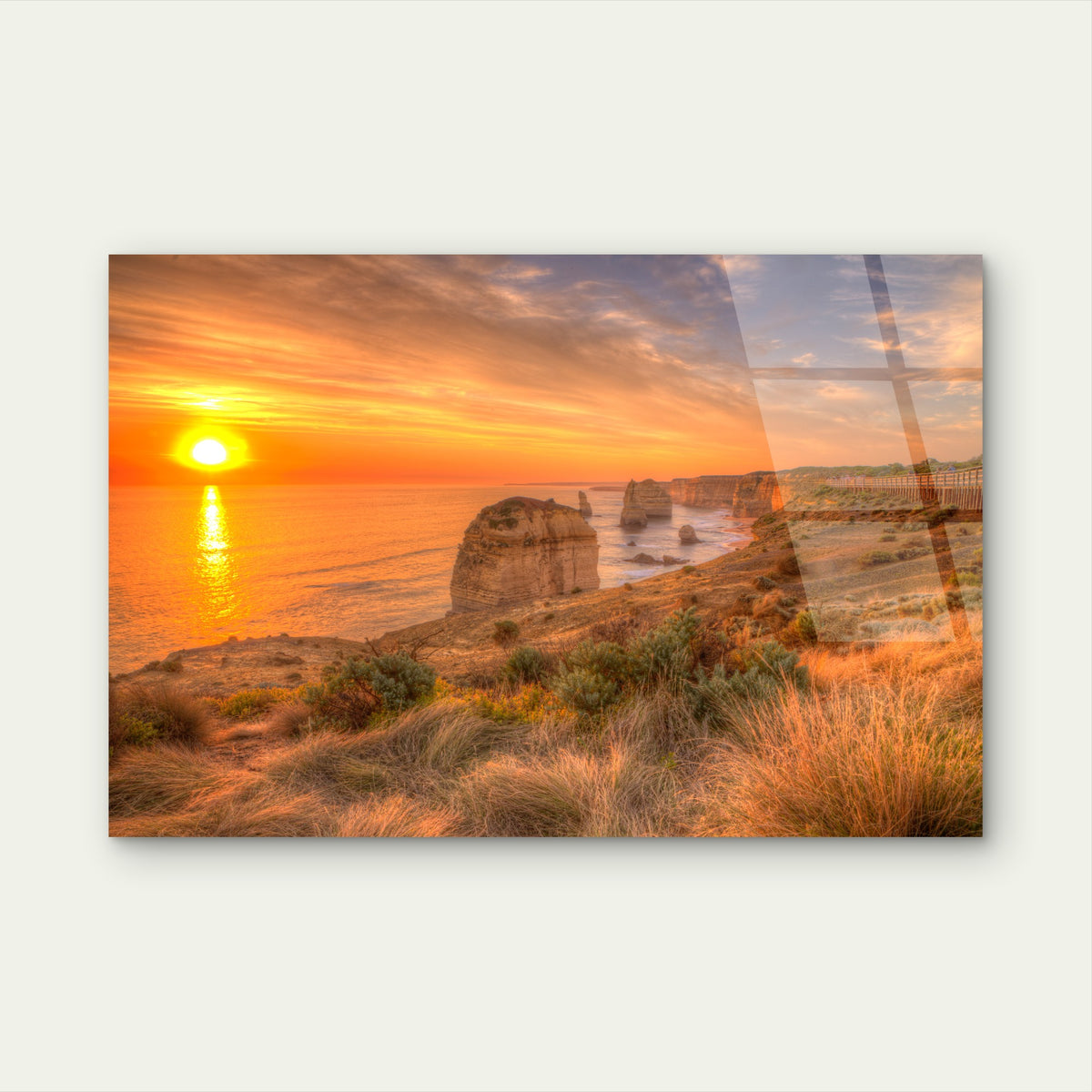 Twelve Apostles Victoria Coastal Sunset Acrylic Glass Printing Wall Art Australian Made Quality