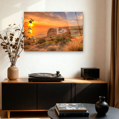 Twelve Apostles Victoria Coastal Sunset Acrylic Glass Printing Wall Art Australian Made Quality
