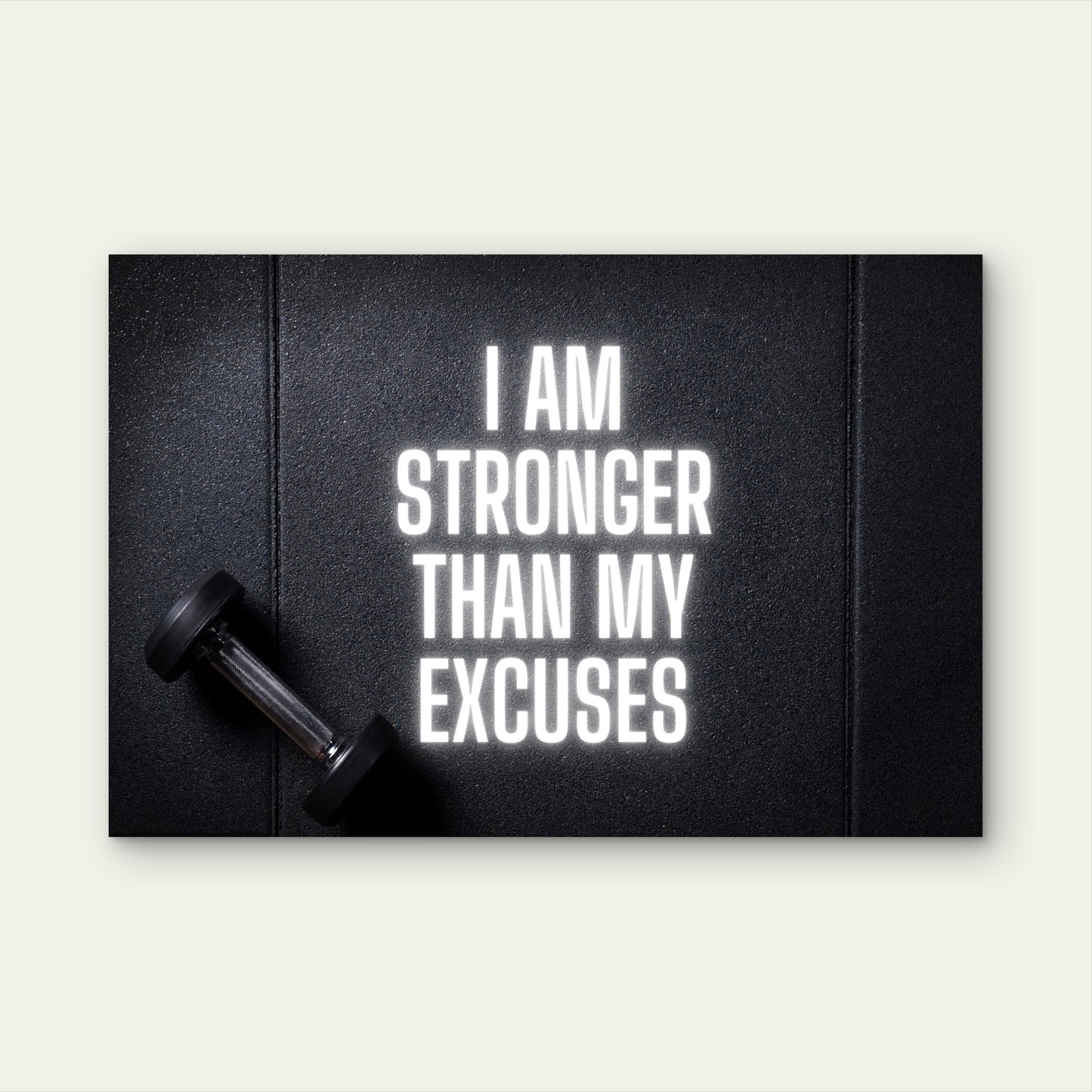 I Am Stronger Gym Quote Art 5mm thick Plastic Poster Ready to Hang 90x60cm