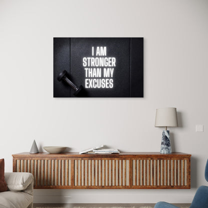 I Am Stronger Gym Quote Art 5mm thick Plastic Poster Ready to Hang 90x60cm