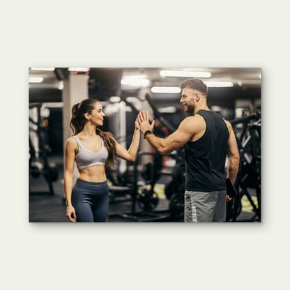 Workout Partners Gym Motivation 5mm thick Plastic Poster Ready to Hang 90x60cm