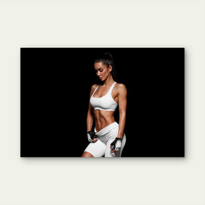 Fit Woman Six Pack Abs Poster 5mm thick Plastic Poster Ready to Hang 90x60cm
