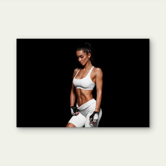 Fit Woman Six Pack Abs Poster 5mm thick Plastic Poster Ready to Hang 90x60cm