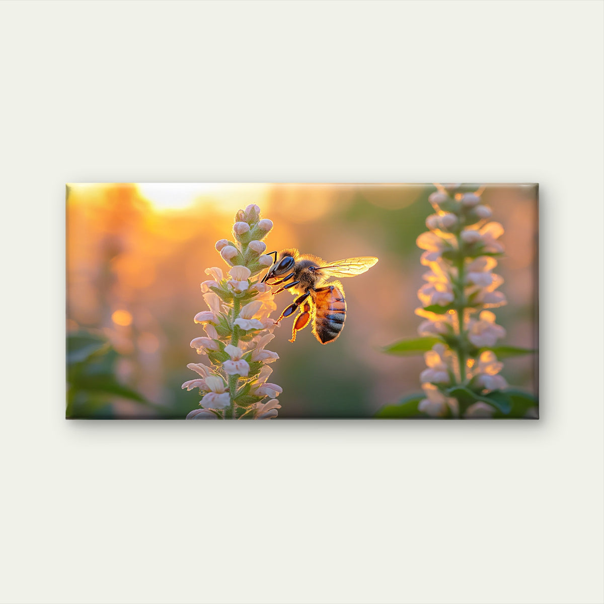 Rustic Spring Garden Bumblebee Wall Art Canvas Office Home Framed 120x60cm