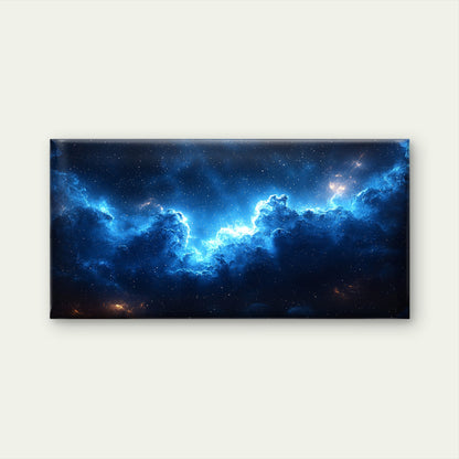 Cosmic Blue Galaxy Nebula Stars Space Wall Art Canvas Office Home Framed 120x60cm