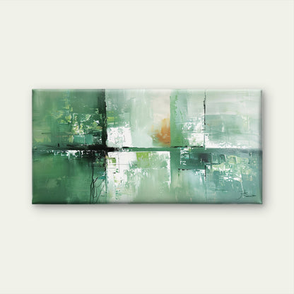 Abstract Sage Green Forest Stroke Wall Art Canvas Office Home Framed 120x60cm