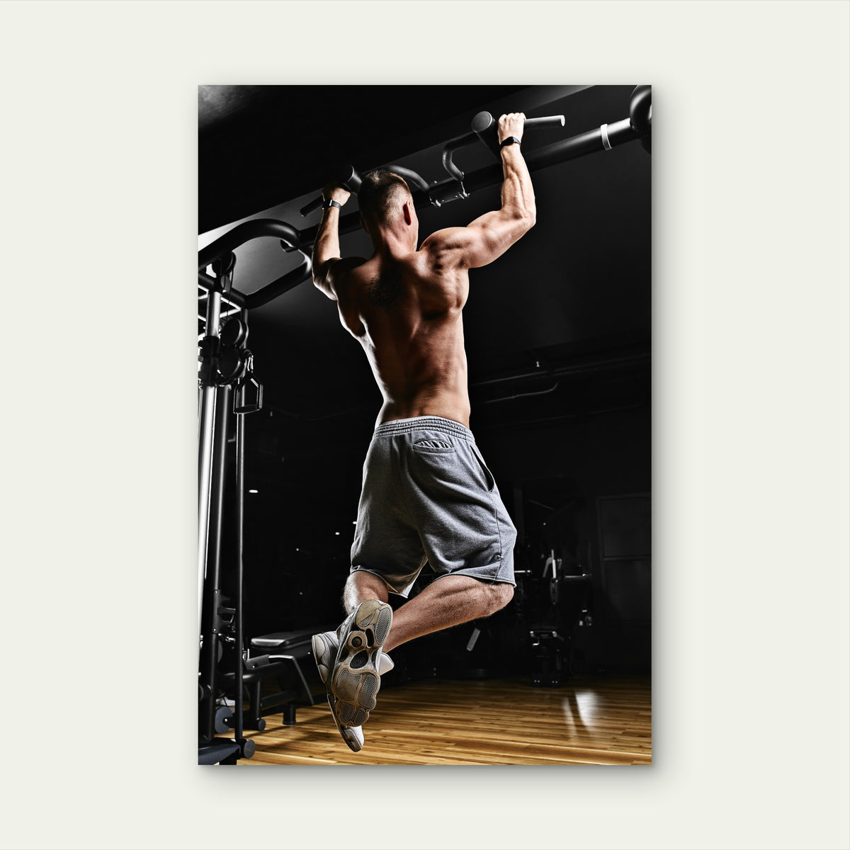 Fit Muscular Male Back PullUp 5mm thick Plastic Poster Ready to Hang 90x60cm