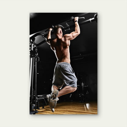 Fit Muscular Male Back PullUp 5mm thick Plastic Poster Ready to Hang 90x60cm