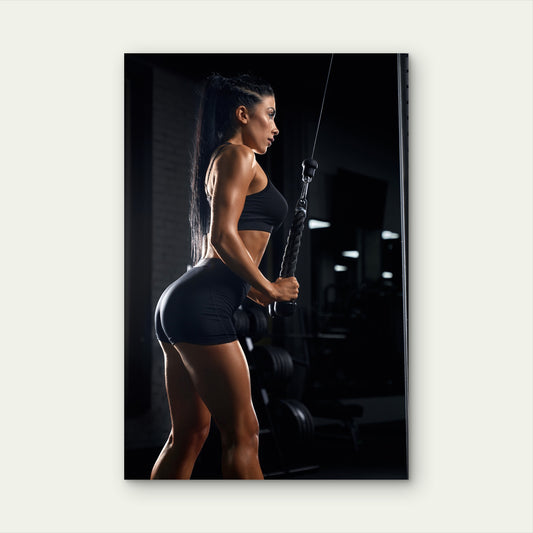 Gym Fitness Woman Tricep Work 5mm thick Plastic Poster Ready to Hang 90x60cm