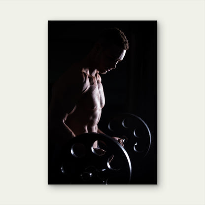 Fit Male Barbell Bicep Curl 5mm thick Plastic Poster Ready to Hang 90x60cm