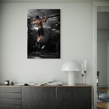 Fit Male Gym Back Pull Up 5mm thick Plastic Poster Ready to Hang 90x60cm