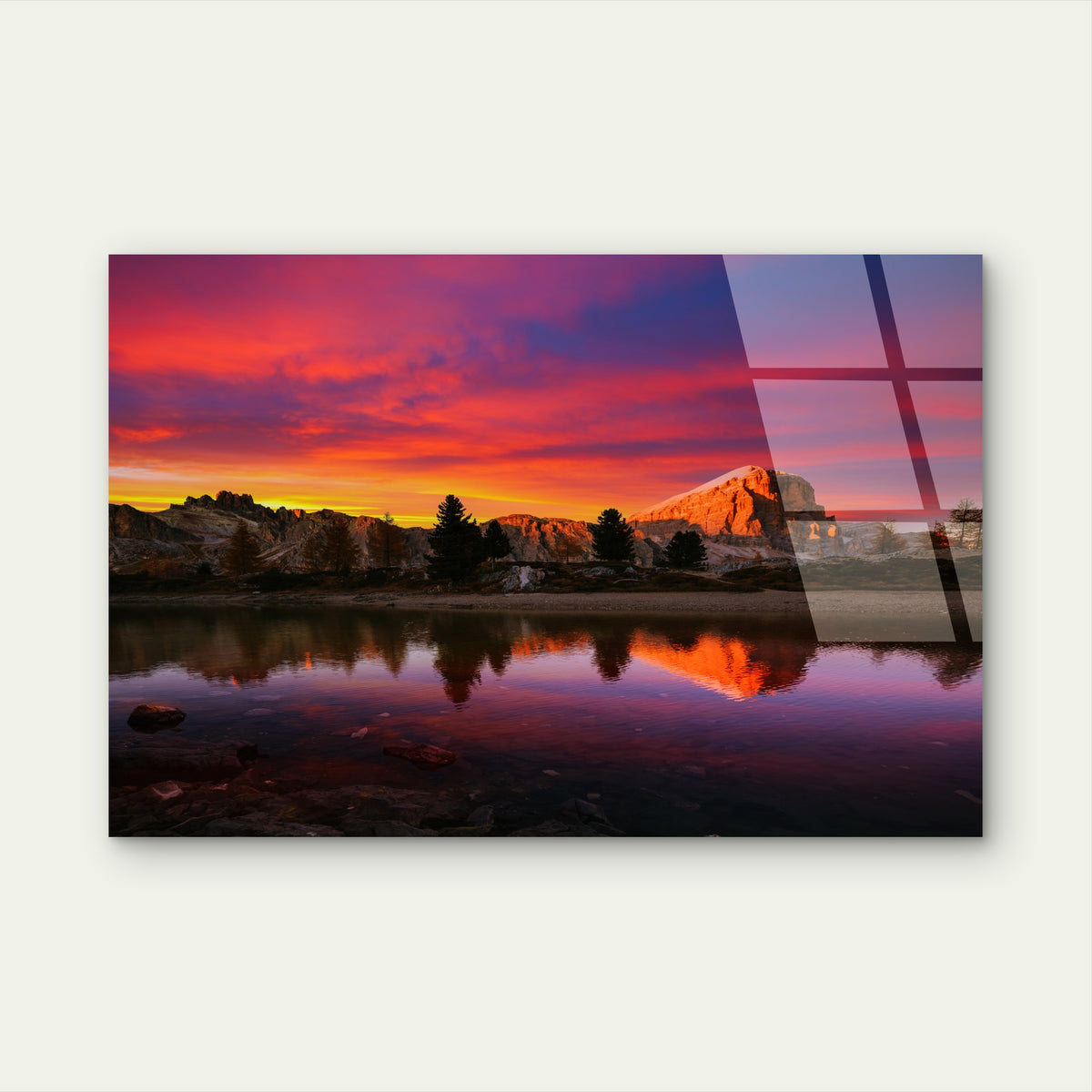 Realistic Italian Mountain Reflection Acrylic Glass Printing Wall Art Australian Made Quality