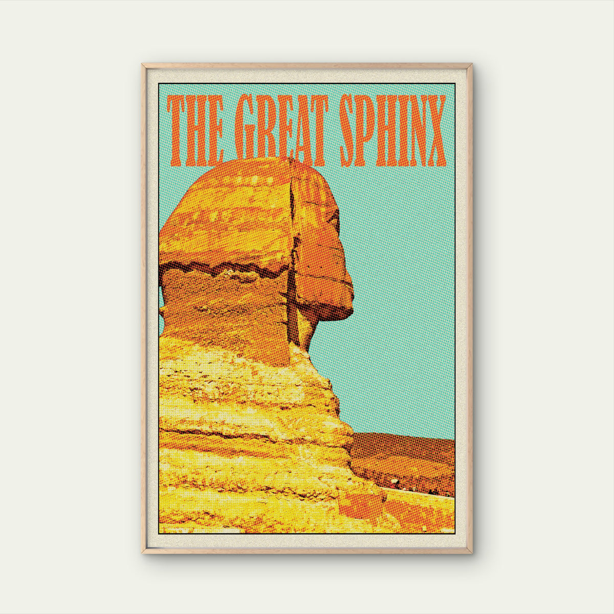 Vintage The Great Sphinx Giza Egypt Travel Poster Print Wall Art
