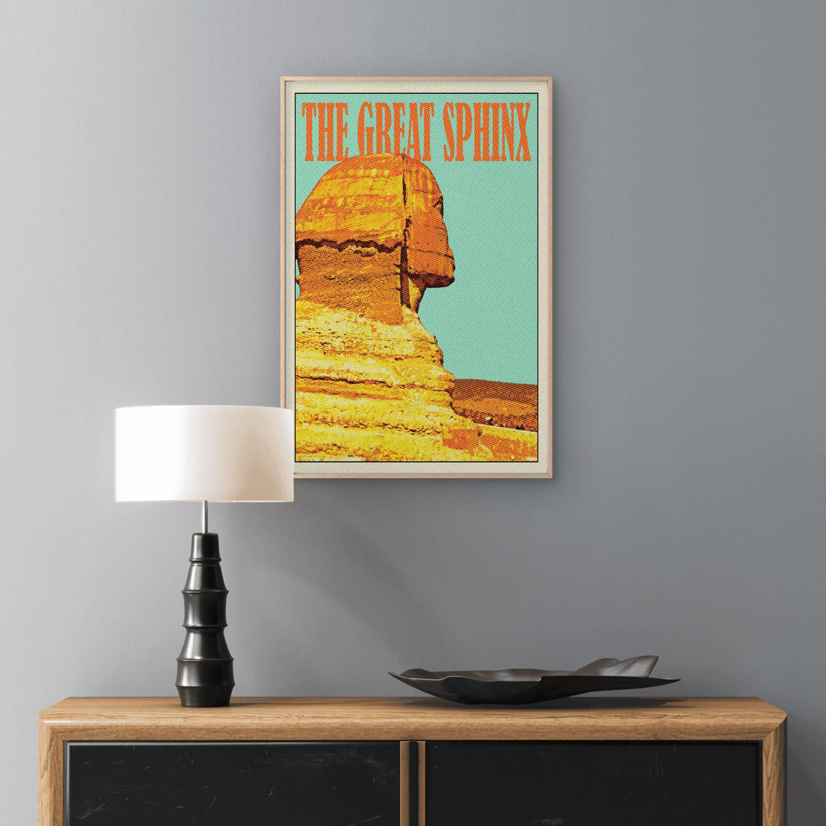 Vintage The Great Sphinx Giza Egypt Travel Poster Print Wall Art