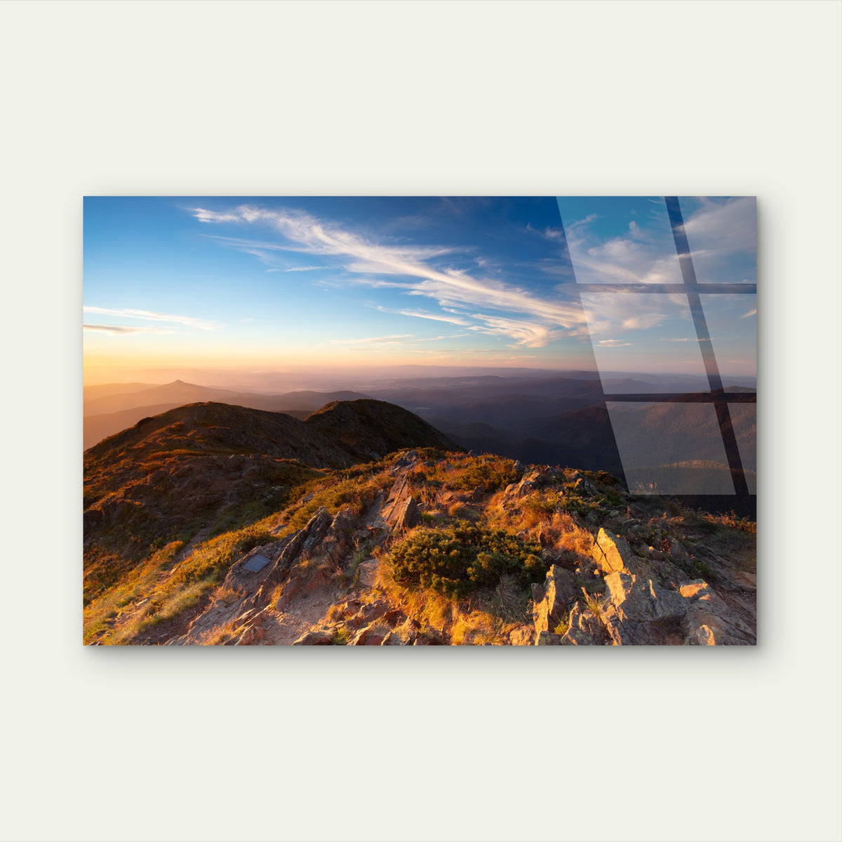 Bieszczady Mountains Peak Sunset View Acrylic Glass Printing Wall Art Australian Made Quality