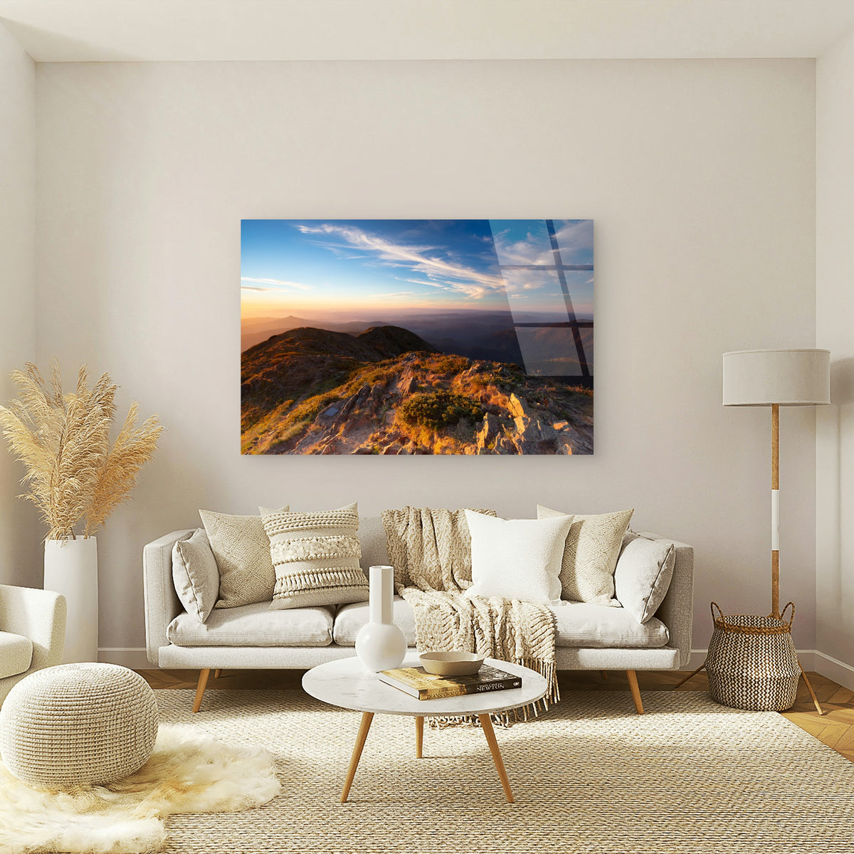 Bieszczady Mountains Peak Sunset View Acrylic Glass Printing Wall Art Australian Made Quality
