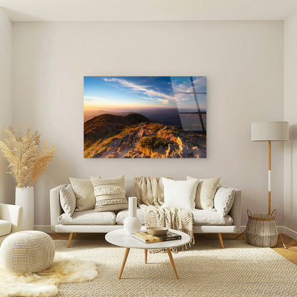 Bieszczady Mountains Peak Sunset View Acrylic Glass Printing Wall Art Australian Made Quality