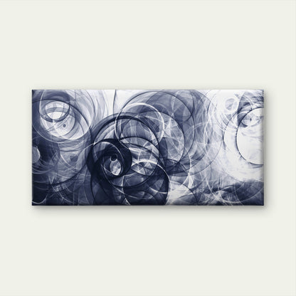 Abstract Navy Blue Overlapping Circles Wall Art Canvas Office Home Framed 120x60