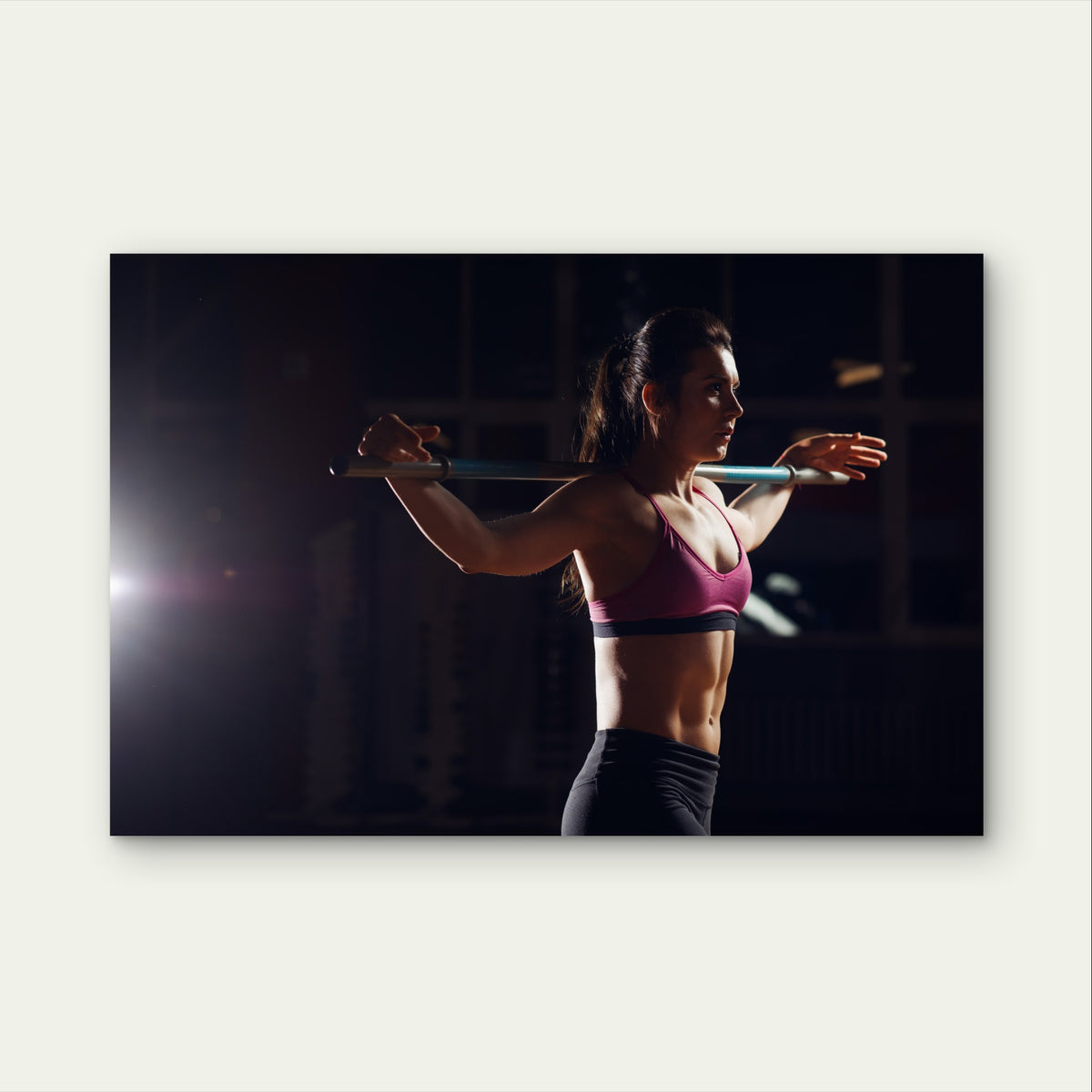 Athletic Woman Weightlifting Art 5mm thick Plastic Poster Ready to Hang 90x60cm