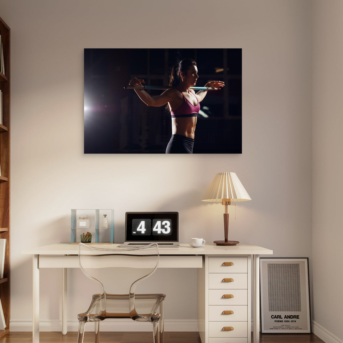 Athletic Woman Weightlifting Art 5mm thick Plastic Poster Ready to Hang 90x60cm