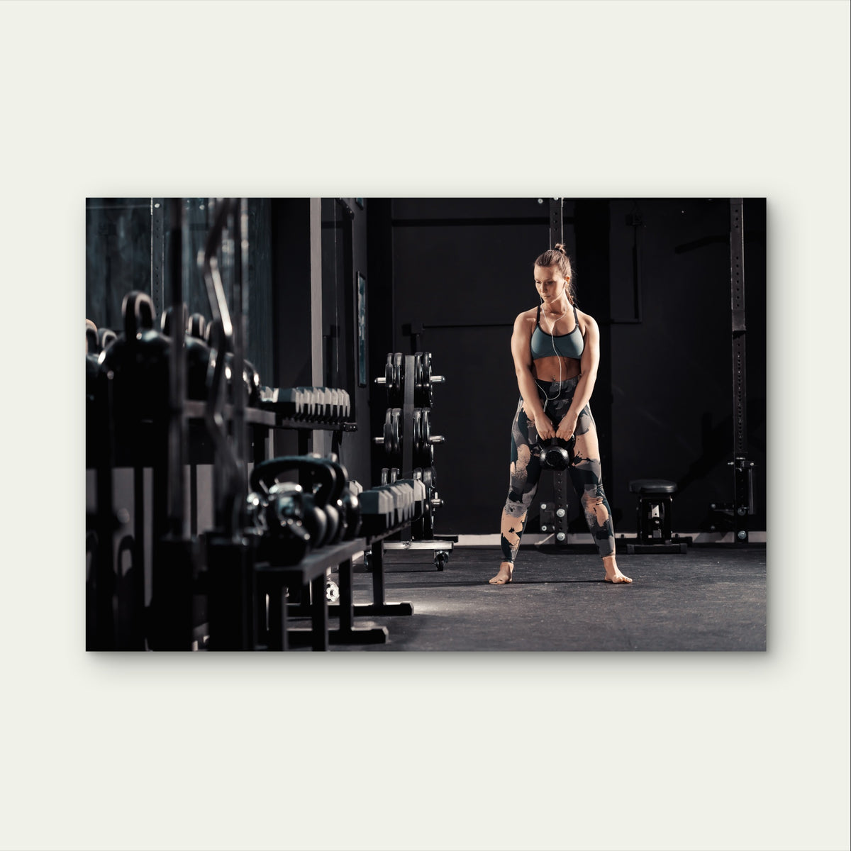 Gym Workout Kettlebell Exercise 5mm thick Plastic Poster Ready to Hang 90x60cm