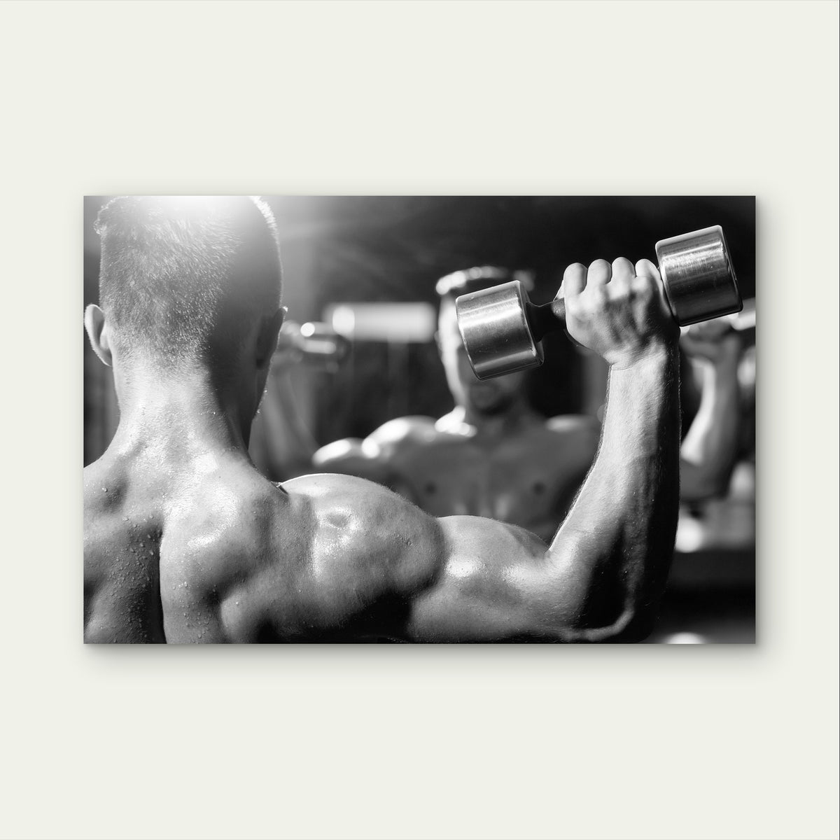Bicep Dumbbell Workout Gym Art 5mm thick Plastic Poster Ready to Hang 90x60cm