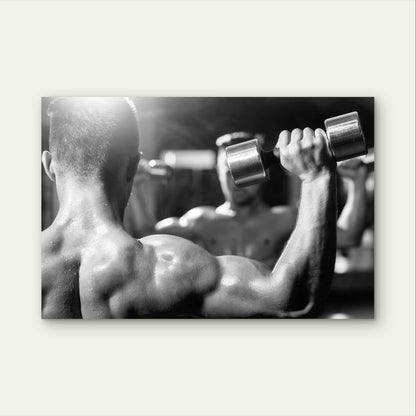 Bicep Dumbbell Workout Gym Art 5mm thick Plastic Poster Ready to Hang 90x60cm
