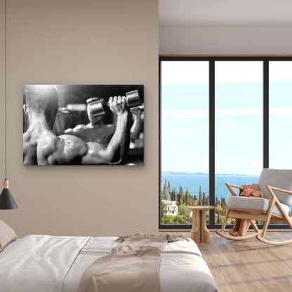 Bicep Dumbbell Workout Gym Art 5mm thick Plastic Poster Ready to Hang 90x60cm