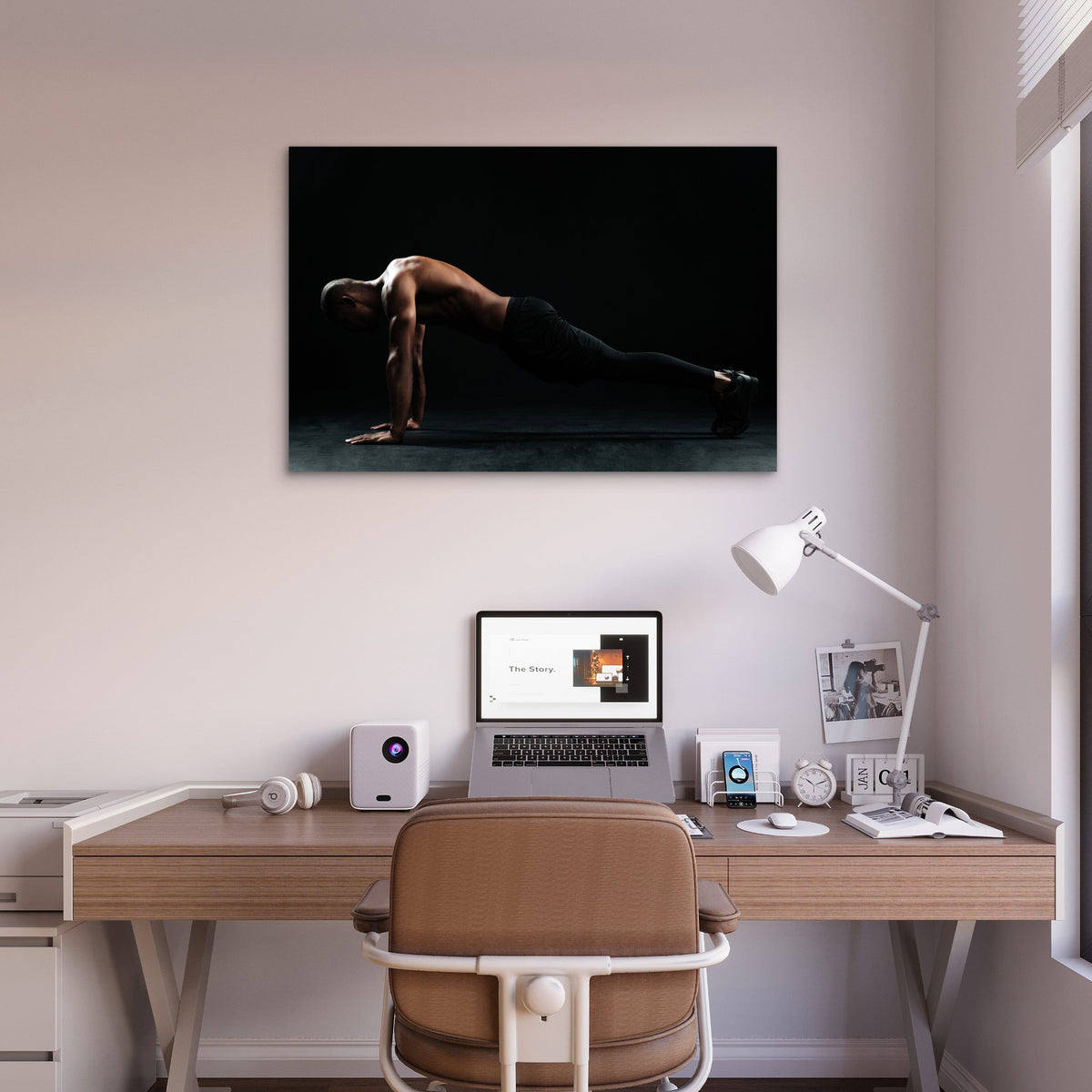 Calisthenics Man Plank Workout 5mm thick Plastic Poster Ready to Hang 90x60cm