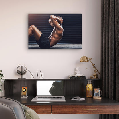 Fitness Man Sit Ups Ab Workout 5mm thick Plastic Poster Ready to Hang 90x60cm