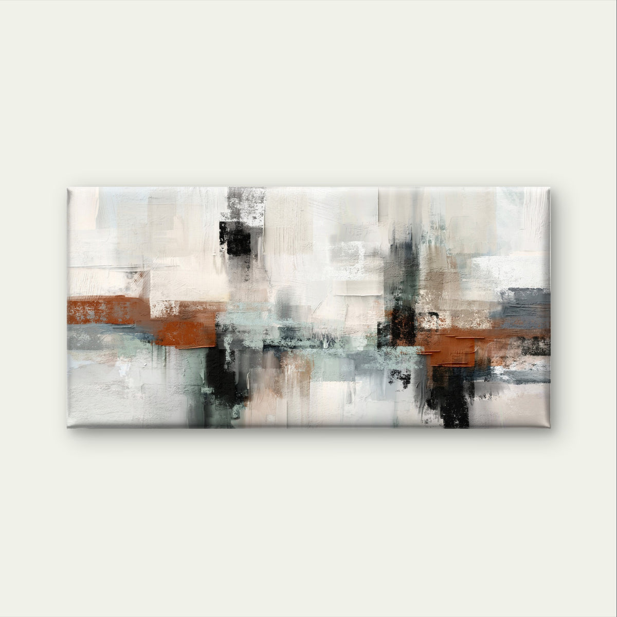 Rustic Terracotta Grey Painting Wall Art Canvas Office Home Framed 120x60cm