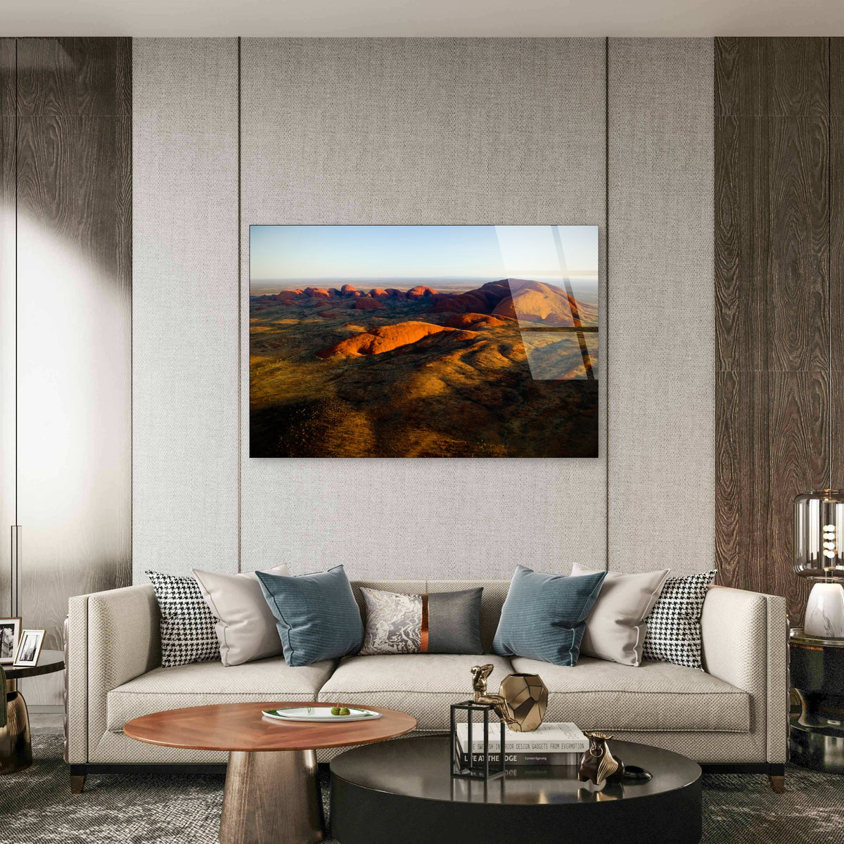 Scenic Kata Tjuta Sunset Red Rock Acrylic Glass Printing Wall Art Australian Made Quality