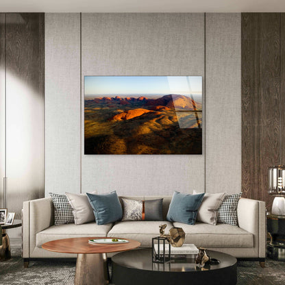 Scenic Kata Tjuta Sunset Red Rock Acrylic Glass Printing Wall Art Australian Made Quality