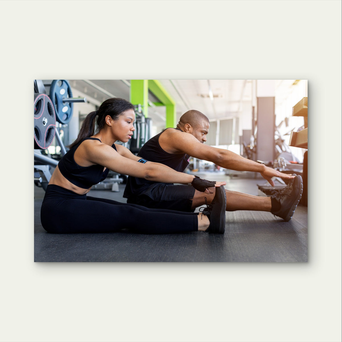 Fitness Man Woman Gym Train 5mm thick Plastic Poster Ready to Hang 90x60cm