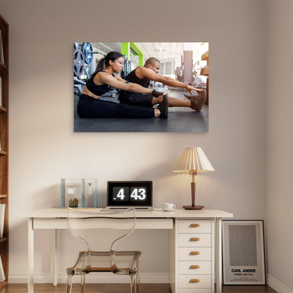 Fitness Man Woman Gym Train 5mm thick Plastic Poster Ready to Hang 90x60cm