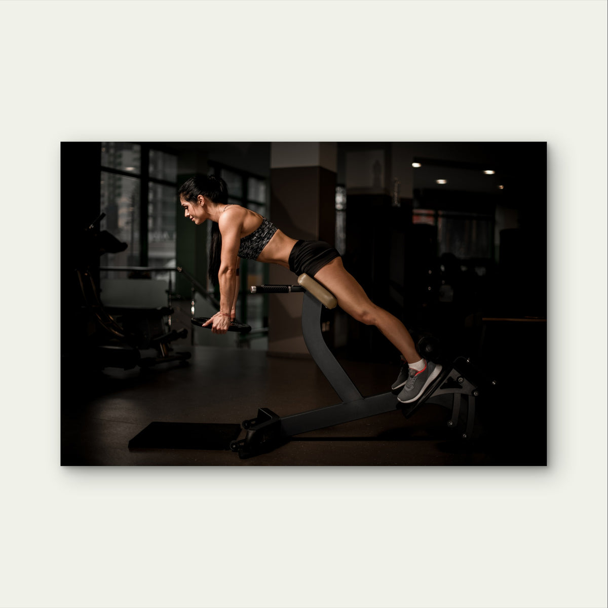 Active Woman Gym Back Train 5mm thick Plastic Poster Ready to Hang 90x60cm