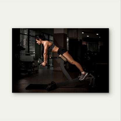 Active Woman Gym Back Train 5mm thick Plastic Poster Ready to Hang 90x60cm