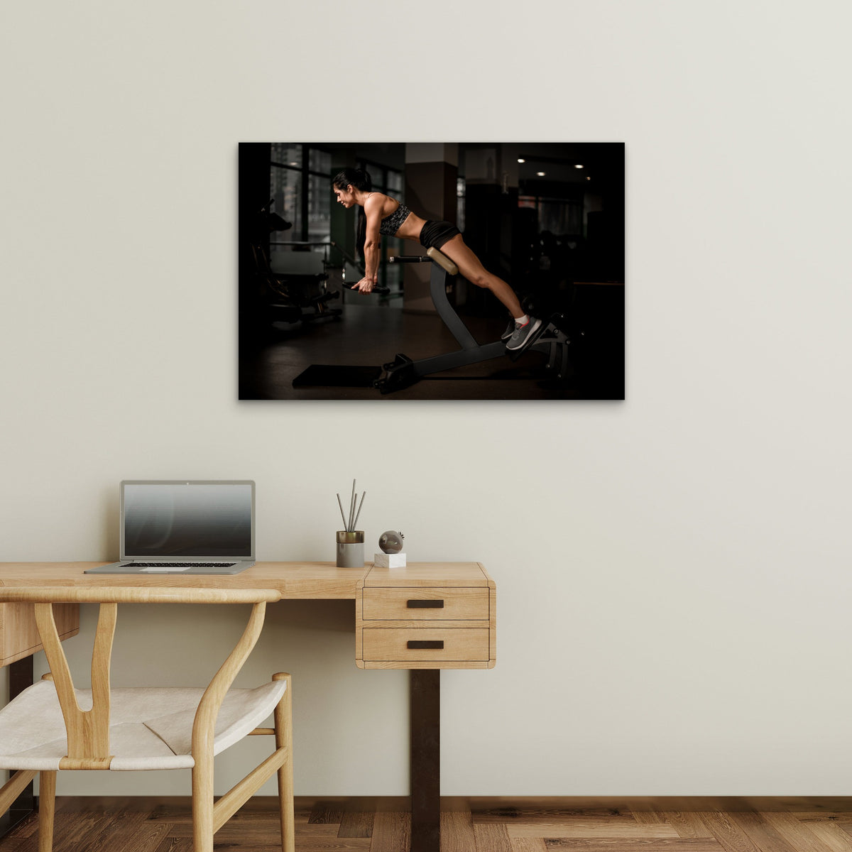 Active Woman Gym Back Train 5mm thick Plastic Poster Ready to Hang 90x60cm