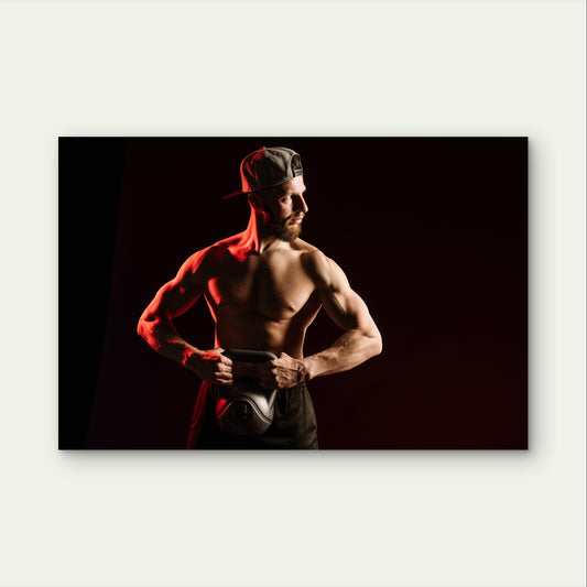 Active Man Kettlebell Weight 5mm thick Plastic Poster Ready to Hang 90x60cm