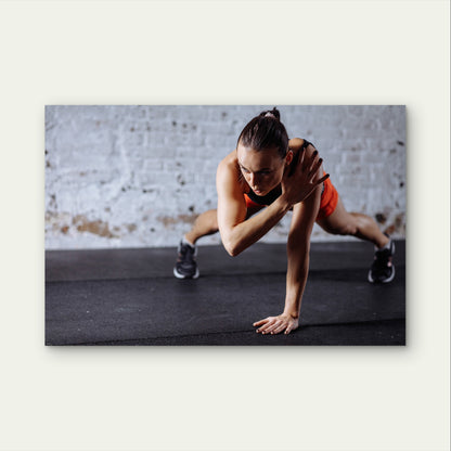 Strong Woman Core Training 5mm thick Plastic Poster Ready to Hang 90x60cm