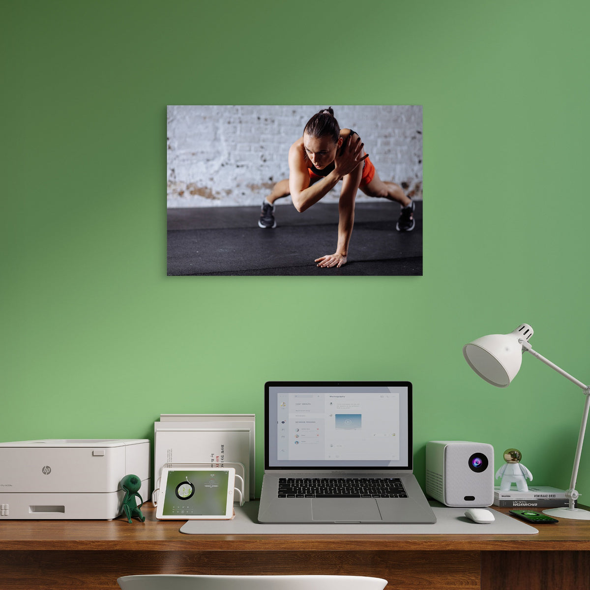 Strong Woman Core Training 5mm thick Plastic Poster Ready to Hang 90x60cm
