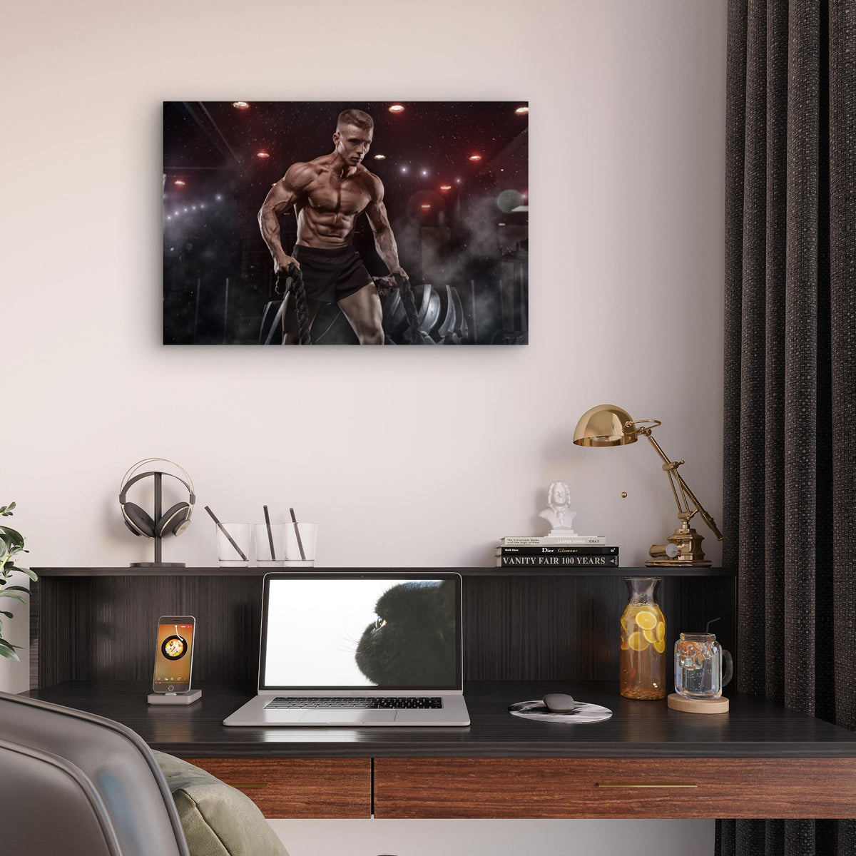Active Man Heavy Rope Train 5mm thick Plastic Poster Ready to Hang 90x60cm