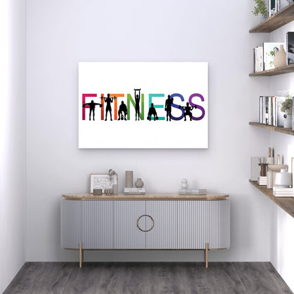 Workout Fitness Letter Design 5mm thick Plastic Poster Ready to Hang 90x60cm