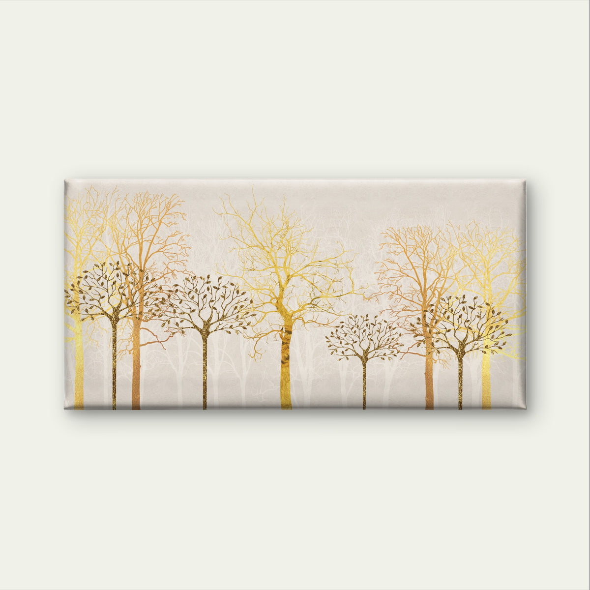 Beautiful Gold Forest Tree Pattern Wall Art Canvas Office Home Framed 120x60cm