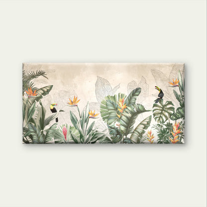 Beautiful Tropical Toucan Jungle Wall Art Canvas Office Home Framed 120x60cm