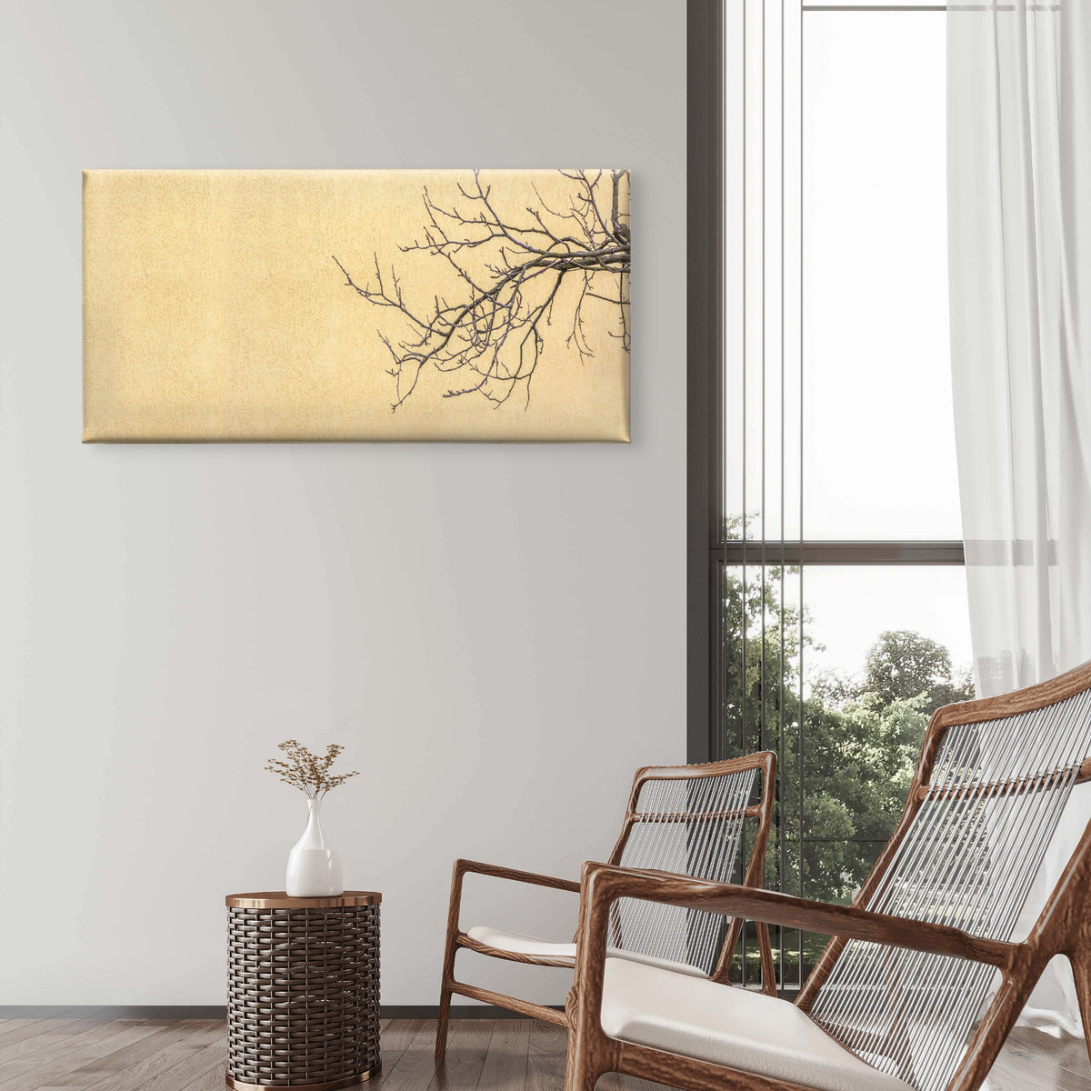 Beautiful Bare Tree Branch Plant Wall Art Canvas Office Home Framed 120x60cm