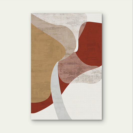 Rustic Mustard Ochre Terracotta Geometric Art 40x60cm Metal Print Ready to Hang
