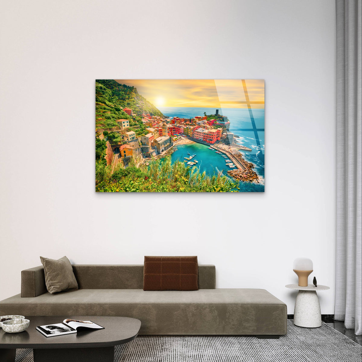 Cinque Terre Vernazza Coast Village Glass Printing Wall Art Australian Made Quality
