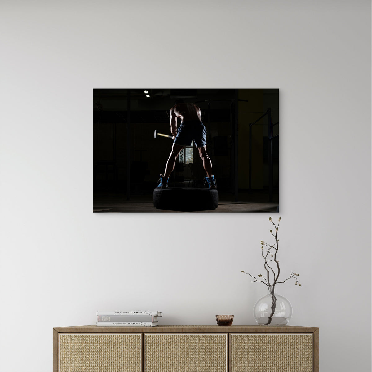 Crossfit Sledgehammer Tire 5mm thick Plastic Poster Ready to Hang 90x60cm