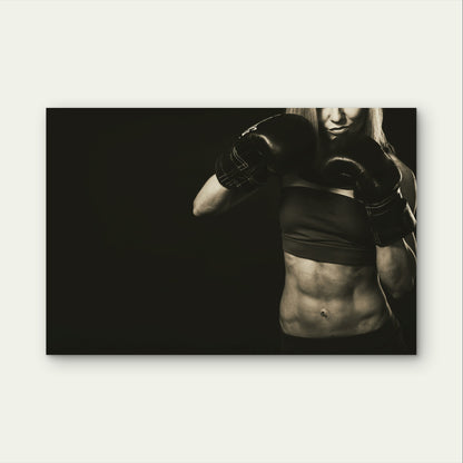 Strong Female Boxing Fighter 5mm thick Plastic Poster Ready to Hang 90x60cm